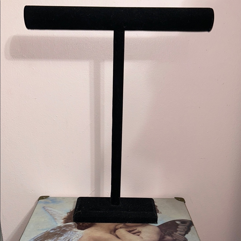 Black Velvet Jewelry Display T-Stand 14x18 inches